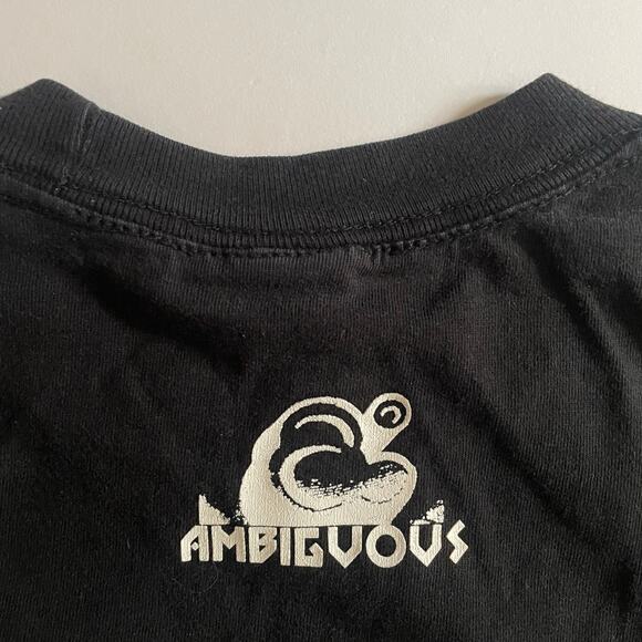 Vintage Y2K Ambiguous Skate Repeated Logo Spellout Double Sided T-shirt - Picture 5 of 7